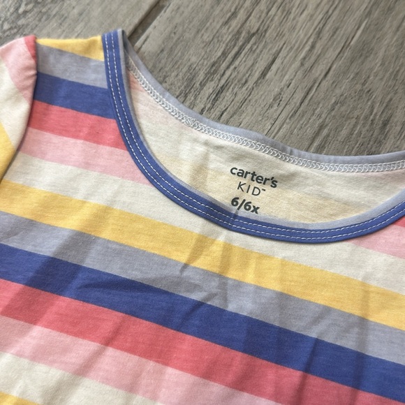 Carters Rainbow Stripe Dress Size 6/6X NWOT - Picture 2 of 2